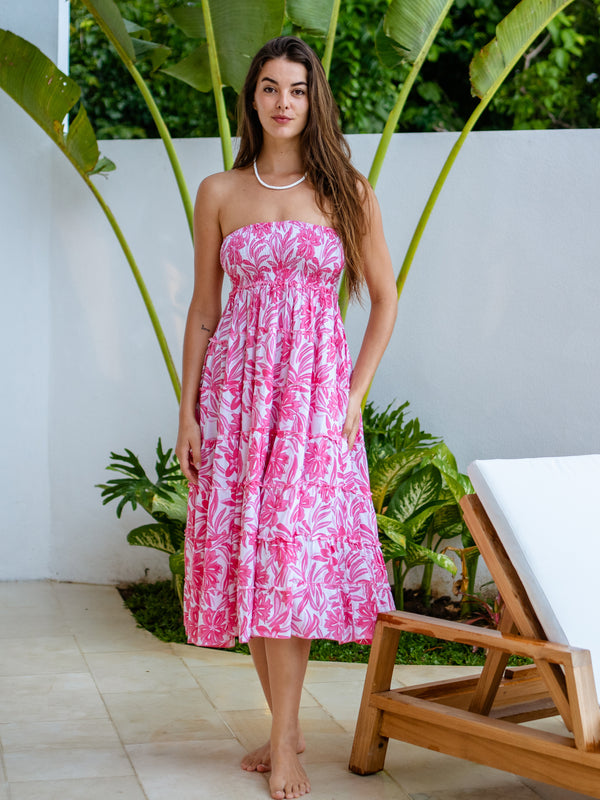 Madeira Maxi Skirt/Dress in Sunset Petals Pink