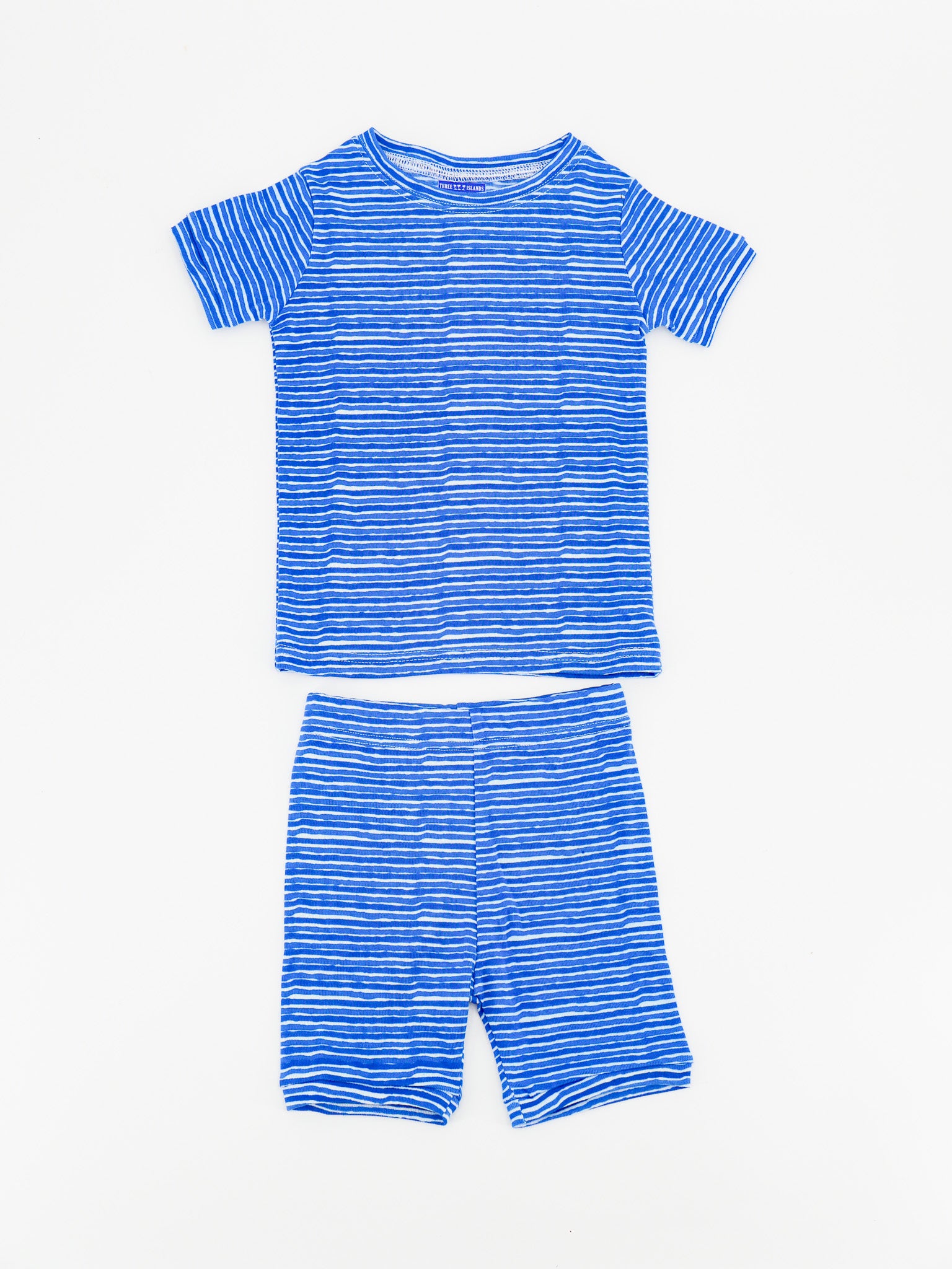 blue baby boy boats at sea short pj set