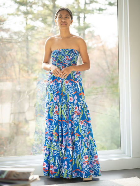 green emerald velvet dress Suger Island Flowy Midi Sundress One Size Fits Most / Tissue Dusk main image 1