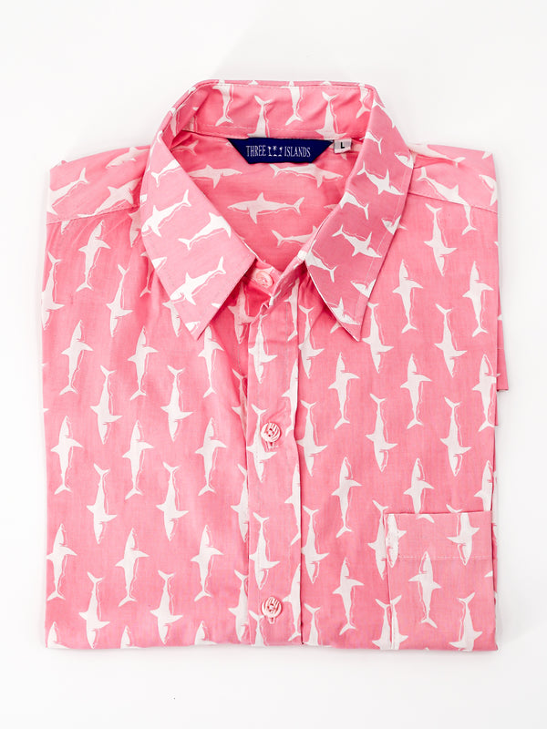 Exuma Long-Sleeve Shirt in Pinky Sharks