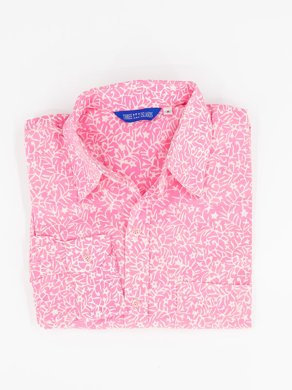 Exuma Long-Sleeve Shirt in Little Palm Island Pinky