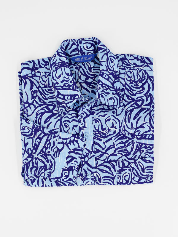 Exuma Long-Sleeve Shirt in Tiger Bay Blue