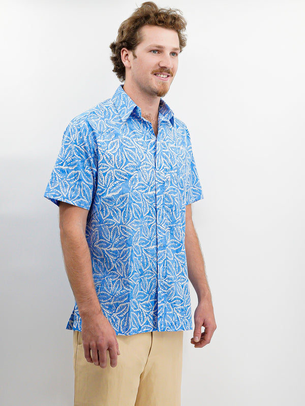 Bali Short-Sleeve Shirt in Palm Beach Blue